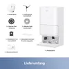 A product image displaying a robot vacuum cleaner and its accessories, along with a base station, presented with German text labels. Produktbild-Vorschau