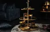 Elegante Etagere ABSTRACT 46cm gold mit drei Etagen Produktbild-Vorschau 2