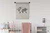 MuchoWow® Wandteppich Wandbehang Weltkarte - Holz - Regal Produktbild-Vorschau 2