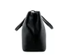 A black leather shopper bag shown from the side against a white background. Produktbild-Vorschau