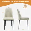 Esszimmerstühle 6er Set Beige – Samt Polsterstühle mit Produktbild-Vorschau 7