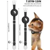 Two cat collars with size indicators and a kitten next to one of the collars. Produktbild-Vorschau
