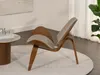 Fauteuil design DAHL - beige foncé / noyer Voir les images du produit 3