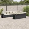 10-tlg. Garten-Sofagarnitur mit Kissen Schwarz Poly Rattan Produktbild-Vorschau 2