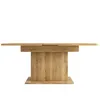 A wooden dining table with a pedestal base, shown from the front against a white background. Produktbild-Vorschau