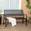 Gartenbank aus Metall, 2-Sitzer, Blumenmuster, Produktbild-Vorschau 2