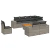 9-tlg. Garten-Sofagarnitur - mit Kissen Grau Poly Rattan - Produktbild-Vorschau 2