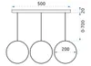 Toolight Pendellampe App655-3Cp Kugel Gold 3-Lichtquelle Produktbild-Vorschau 7
