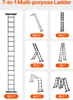 A collage of images showing a multi-purpose ladder in various configurations with measurements. Anteprima dell’immagine prodotto