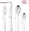 A size chart showing different cutlery items with their dimensions. Podgląd zdjęcia produktu