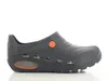 A single dark gray shoe with orange accents is shown against a white background. Produktbild-Vorschau