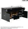 LED-Sideboard - 140x40x70 cm, Schwarz und Holzfarbe - Produktbild-Vorschau 6