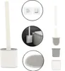 Toiletborstel, losstaand/wandmodel, siliconen, compact, wit Productafbeelding-voorbeeld 1