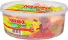A clear plastic tub filled with colorful gummy candies, with a prominent label on the front. Podgląd zdjęcia produktu