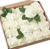 Bouquet di rose color crema, set di 25 fiori artificiali Anteprima dell’immagine prodotto 6