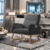 Fotel bujany z czarnego pluszowego materiału z bocznymi Podgląd zdjęcia produktu 2