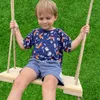 Huśtawka drewniana do ogrodu domu boho loft 49 cm bujak Podgląd zdjęcia produktu 2