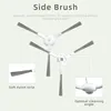 A diagram showing two side brushes for a robot vacuum cleaner, with callouts highlighting features. Produktbild-Vorschau