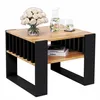 Couchtisch Mit Lamellen 55x55 WOTAN/Schwarz Loft Produktbild-Vorschau 1