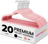 20 Kleiderbügel Samt 45 x 23,8 x 0,6 cm, rosa Produktbild-Vorschau 1