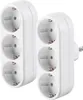 2X 3-Fach EU Steckdosenadapter,3-fach Rund Mehrfachstecker Produktbild-Vorschau 1
