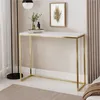 Furneo | Konsolentisch - 80 cm - Weiß matt / Gold matt - Produktbild-Vorschau 2