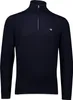 Gant Pull-over avec demi-zip uni bleu foncé coupe normale Voir les images du produit 1