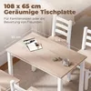 HOMCOM Eettafel met 4 stoelen, eethoek met rechthoekige Productafbeelding-voorbeeld 6