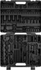 A black plastic tool case with various tools organized inside. Produktbild-Vorschau