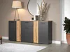 Kommode "Avila" Sideboard in grau mit Evoke Eiche 181 x 86 Produktbild-Vorschau 3