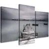 Triptychon auf leinwand winterlicher see 120x80 cm Feeby Produktbild-Vorschau 1