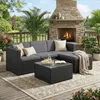SONGMICS (5-tlg) Gartenlounge-Set, Tisch, Fußhocker und Produktbild-Vorschau 1