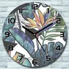 Wanduhr aus Glas Rund fi 30 Kontrast Blumen Quarz Deko Produktbild-Vorschau 1