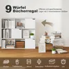 Knihovna HOMCOM, 9 přihrádek, 3 dvířka, 6 otevřených polic, Náhled obrázku produktu 4