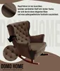 A brown armchair with text describing its features and a logo at the bottom. Náhľad obrázku produktu