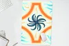 MuchoWow® Mauspad Mousepad Blume - Rahmen - Orange - Blau Produktbild-Vorschau 5