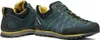 Zustiegsschuhe "Crux GTX" von Scarpa in Dunkelgrün mit gelben Akzenten und Schnürung. Produktbild-Vorschau
