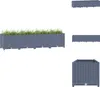 A long, gray planter box filled with small flowers and greenery, shown from the front. Produktbild-Vorschau