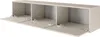 A wall-mounted cabinet with three open compartments and doors. Voir les images du produit