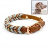 Handgeflochtenes Hundehalsband aus Echtleder - Premium Produktbild-Vorschau 1