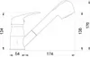 A technical drawing of a faucet with dimensions indicated. Voir les images du produit