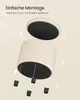 An illustration showing the assembly steps of a round stool. Produktbild-Vorschau