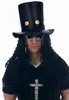 80s Rockstar Slash Zylinder mit langen Haaren Schwarz Produktbild-Vorschau 1