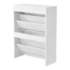 A white shoe cabinet with multiple flip-down drawers. Náhľad obrázku produktu