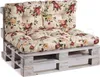 A floral patterned cushion set on a wooden pallet base, presented against a white background. Náhled obrázku produktu