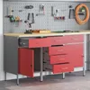 Banco da lavoro con cassetti, 3 pezzi, rosso e grigio, 150 Anteprima dell’immagine prodotto 2
