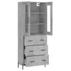 vidaXL Highboard Betongrau 69,5x34x180 cm Holzwerkstoff Produktbild-Vorschau 4