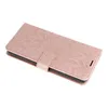 A rose gold colored phone case with a mandala embossed pattern, shown from a diagonal angle. Produktbild-Vorschau