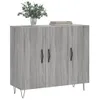 The Living Store Sideboard Grau Sonoma 90x34x80 cm Produktbild-Vorschau 3