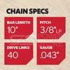 A graphic displaying chain specifications for a chainsaw. Anteprima dell’immagine prodotto